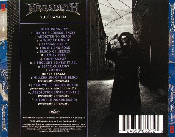 Megadeth : Youthanasia (CD, Album, RE, RM, RP)
