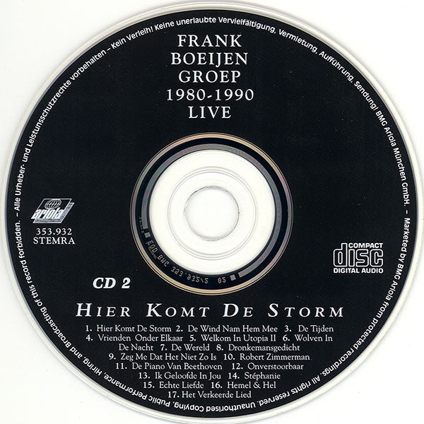 Frank Boeijen Groep - Hier Komt De Storm - Frank Boeijen Groep 1980-1990 Live (CD Tweedehands) - Discords.nl