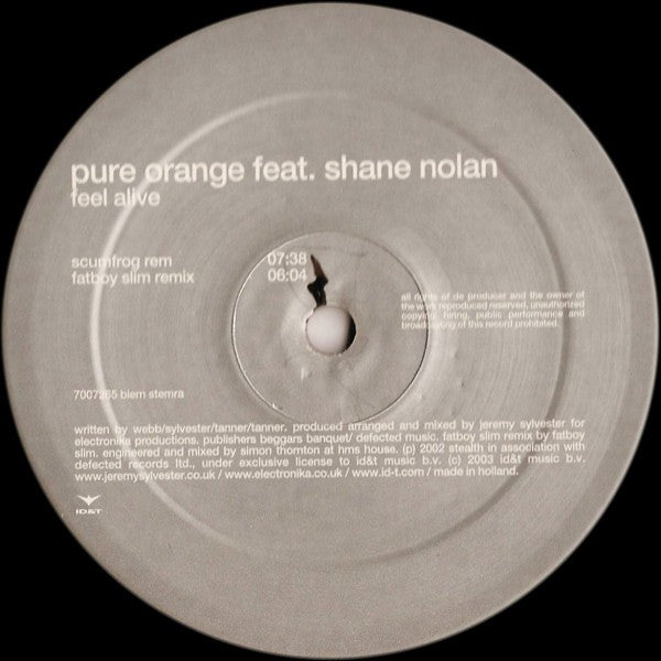 Pure Orange Feat. Shane Nolan - Feel Alive (12" Tweedehands) - Discords.nl