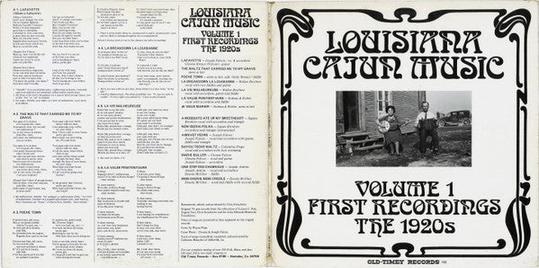 Various - Louisiana Cajun Music Volume 1: First Recordings - The 1920's (LP Tweedehands) - Discords.nl