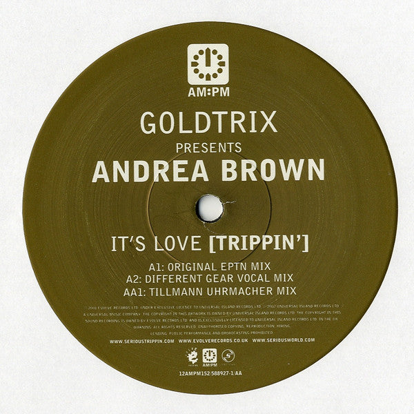 Goldtrix Presents Andrea Brown - It's Love (Trippin') (Original / Different Gear / Tillmann Uhrmacher Mixes) (12-inch) - Discords.nl