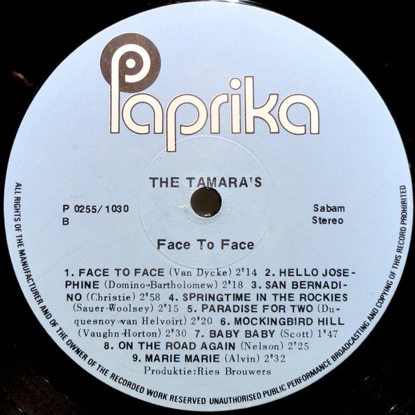 De Tamara's : Face To Face (LP, Album)
