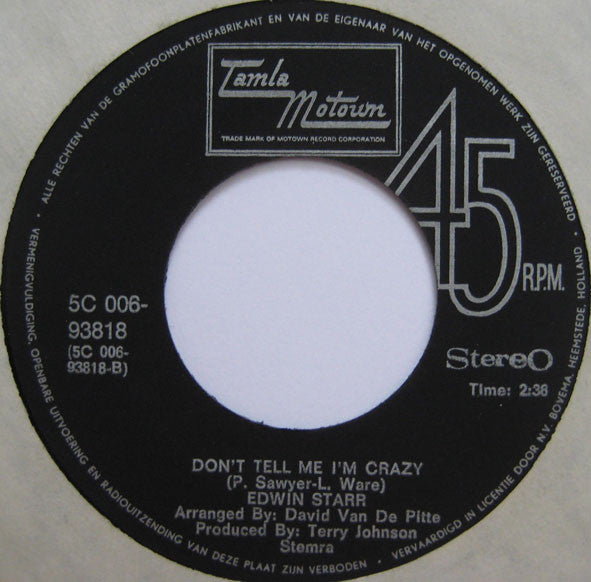 Edwin Starr : Who Is The Leader Of The People / Don't Tell Me I'm Crazy (7", Single)
