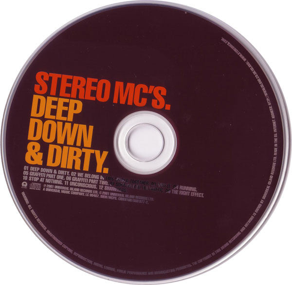 Stereo MC's : Deep Down & Dirty. (CD, Album)