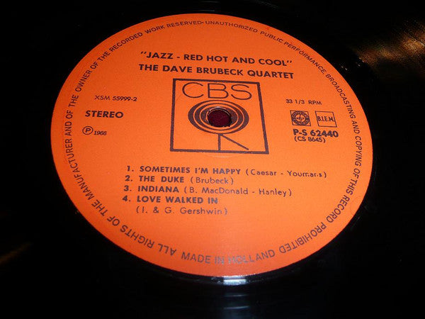 The Dave Brubeck Quartet : Jazz: Red Hot And Cool (LP, Album)