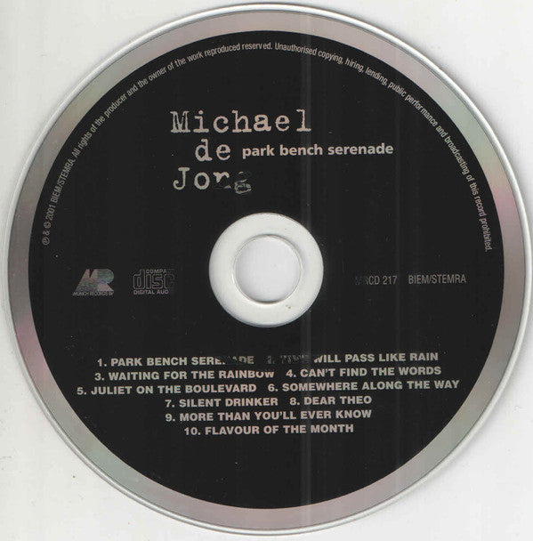 Michael De Jong : Park Bench Serenade (CD, Album)