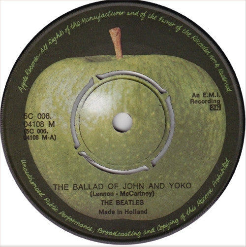 The Beatles : The Ballad Of John And Yoko (7", Single)