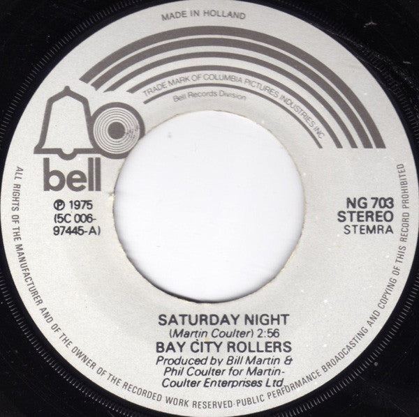 Bay City Rollers : Saturday Night / Angel Angel (7", Single)