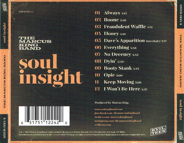 The Marcus King Band : Soul Insight (CD, Album)