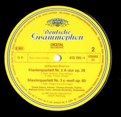 Johannes Brahms − Tamás Vásáry, Thomas Brandis, Wolfram Christ, Ottomar Borwitzky : Quartet In A Major Op. 26 / Quartet In C Minor Op. 60 / Quartet in G Minor, Op. 25 (2xLP, RE, Gat)