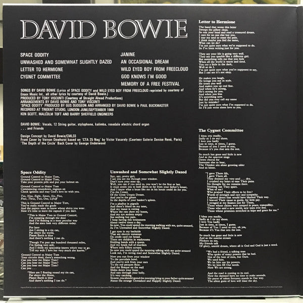 David Bowie : David Bowie (LP, Album, RE, RM, Gat)