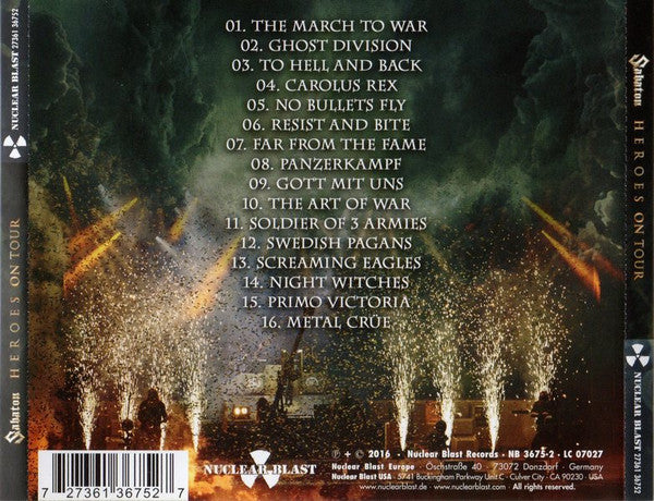 Sabaton : Heroes On Tour (CD, Album)