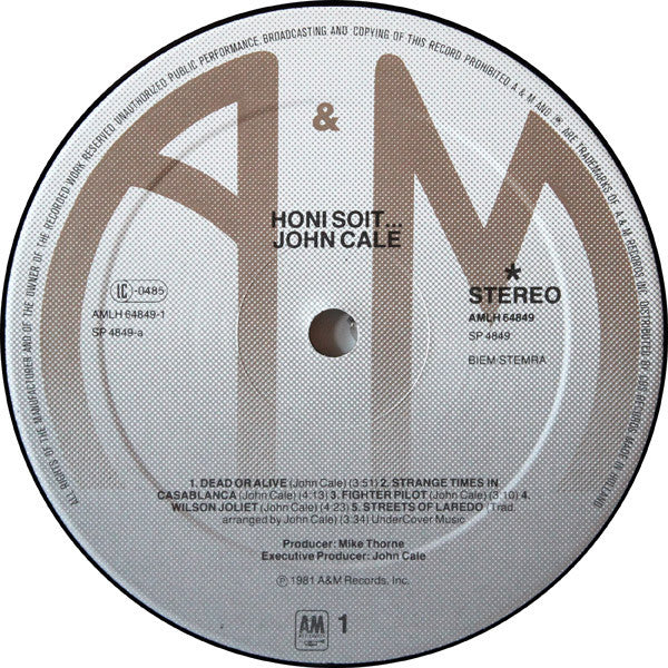 John Cale : Honi Soit (LP, Album)