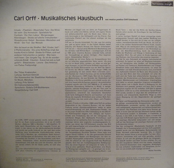 Carl Orff, Gunild Keetman : Musikalisches Hausbuch (LP, Album, Gat)