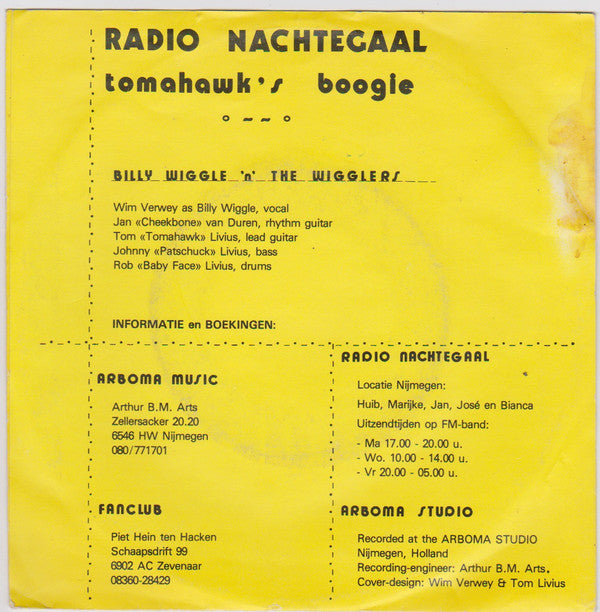 Billy Wiggle 'n' The Wigglers : Radio Nachtegaal (7", Single)