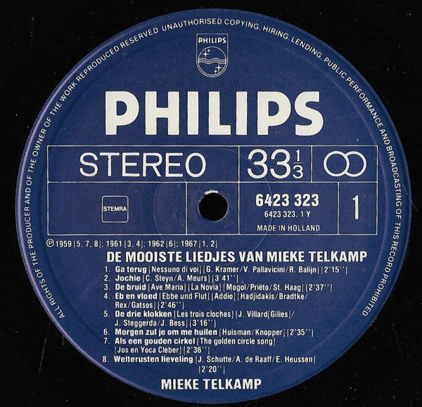 Mieke Telkamp : De Mooiste Liedjes Van Mieke Telkamp (LP, Comp)