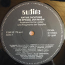 Norma Sharp, Helge Zimmermann, Joachim Draheim : Antike Dichtung Im Spiegel Der Musik (LP)