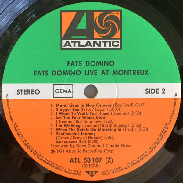 Fats Domino : 'Hello Josephine' Live At Montreux (LP, Album)