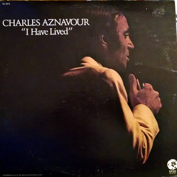 Charles Aznavour : I Have Lived (LP, Album)