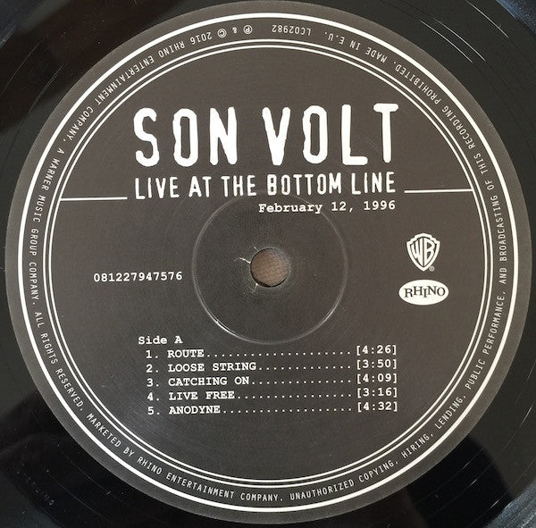 Son Volt : Live At The Bottom Line (February 12, 1996) (2xLP, Album, Ltd, Num, 180)