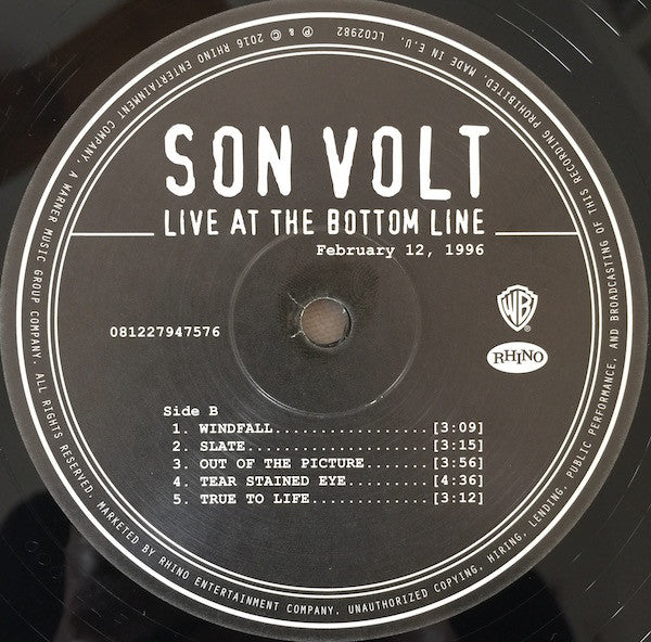 Son Volt : Live At The Bottom Line (February 12, 1996) (2xLP, Album, Ltd, Num, 180)