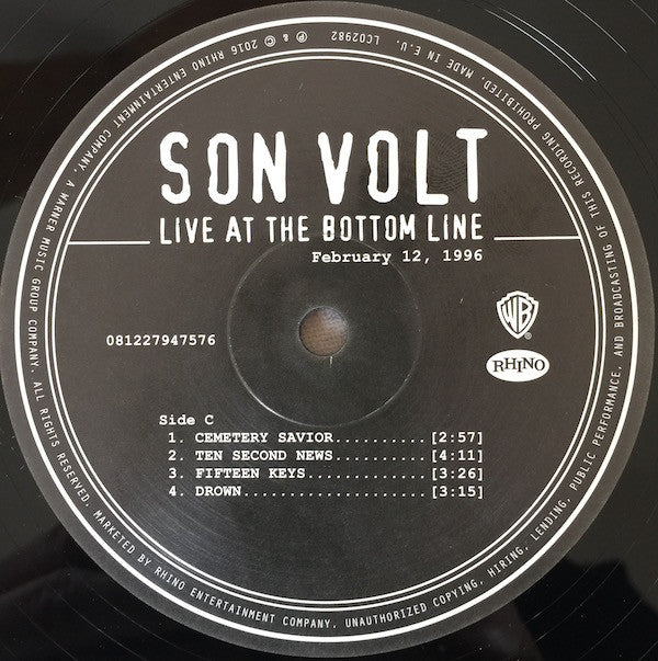 Son Volt : Live At The Bottom Line (February 12, 1996) (2xLP, Album, Ltd, Num, 180)