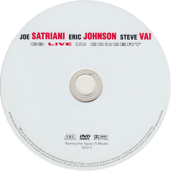 Joe Satriani, Eric Johnson (2), Steve Vai, G3 (6) : G3 Live In Concert (DVD-V, Multichannel)