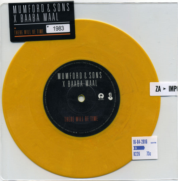 Mumford & Sons X Baaba Maal : There Will Be Time (7", S/Sided, Single, Num, Yel)