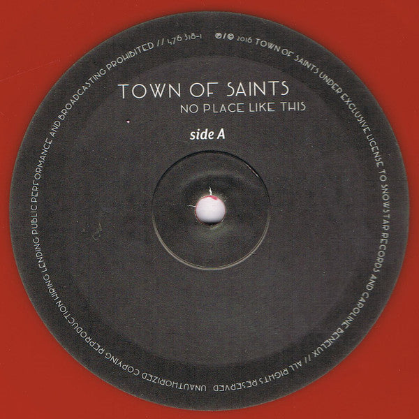 Town Of Saints : No Place Like This (LP, Album, Red)