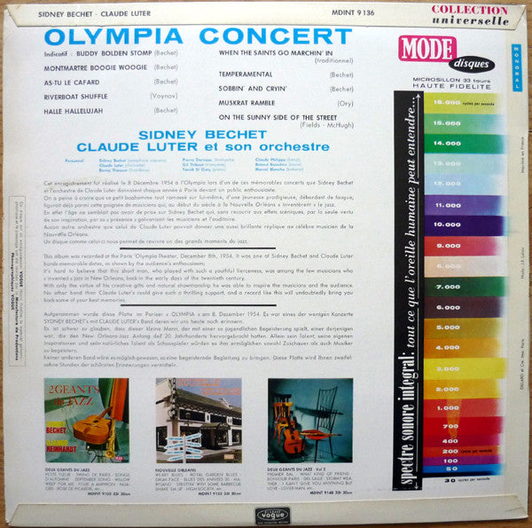 Sidney Bechet - Claude Luter Et Son Orchestre : Olympia Concert (LP, Album, Mono, RE)