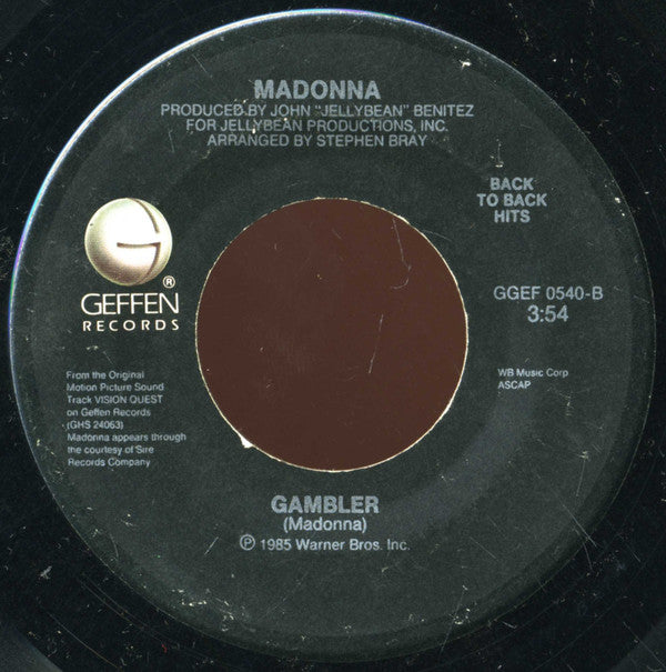 Madonna : Crazy For You / Gambler (7")