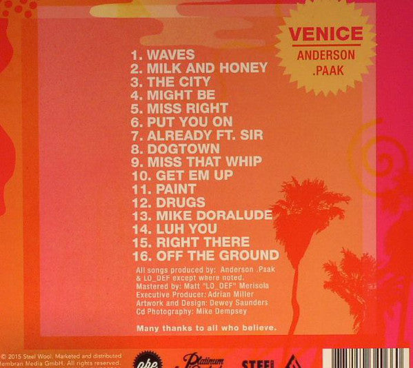 Anderson .Paak : Venice (CD, Album)