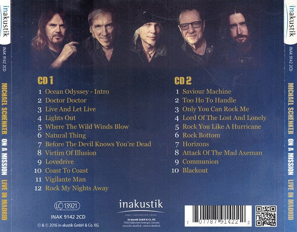 Michael Schenker's Temple Of Rock : On A Mission - Live In Madrid (2xCD, Album)