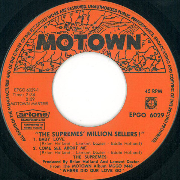 The Supremes : Million Sellers (7", EP)