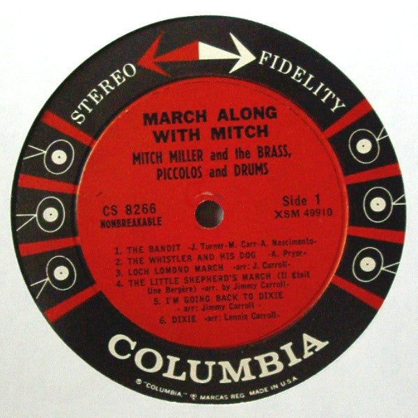 Mitch Miller And The Brass, Piccolos And Drums : March Along With Mitch (LP, Album)