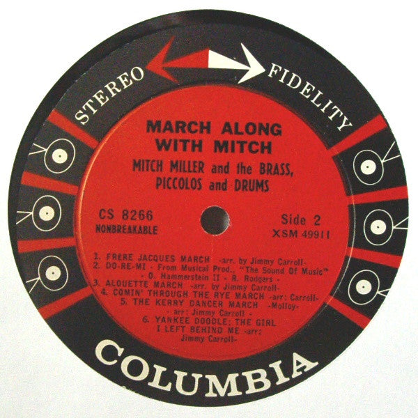 Mitch Miller And The Brass, Piccolos And Drums : March Along With Mitch (LP, Album)