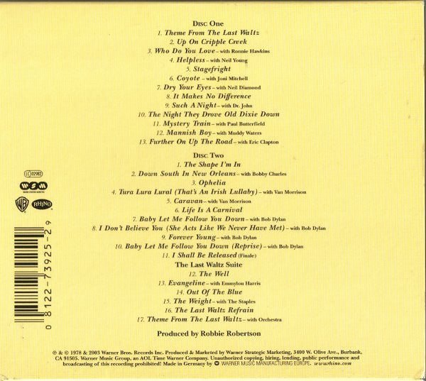 The Band : The Last Waltz (2xCD, Album, RE, RM)