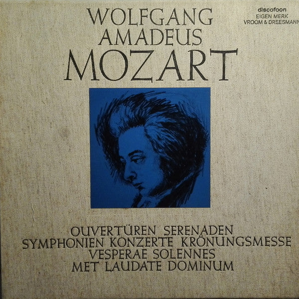 Various : Wolfgang Amadeus Mozart Ouverturen Serenaden Symphonien Konzerte Krönungsmesse Vesperae Solennes Met Laudate Dominum (5xLP, Comp, Box)