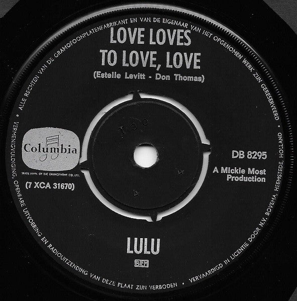 Lulu : Love Loves To Love, Love (7", Single)