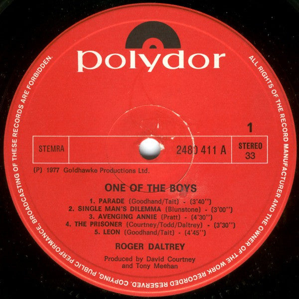 Roger Daltrey : One Of The Boys (LP, Album)