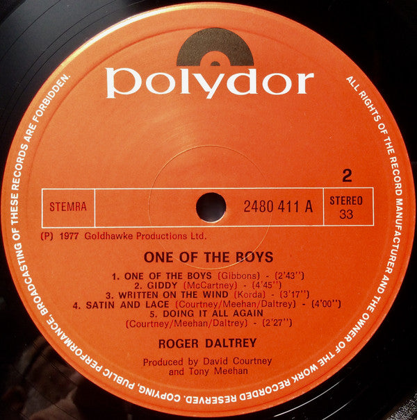 Roger Daltrey : One Of The Boys (LP, Album)