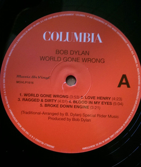 Bob Dylan : World Gone Wrong (LP, Album, RE, RM, 180)