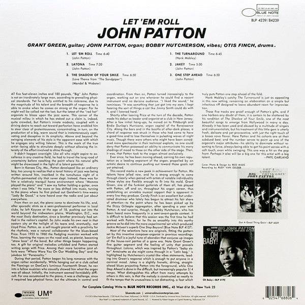 John Patton : Let 'Em Roll (LP, Album, RE)