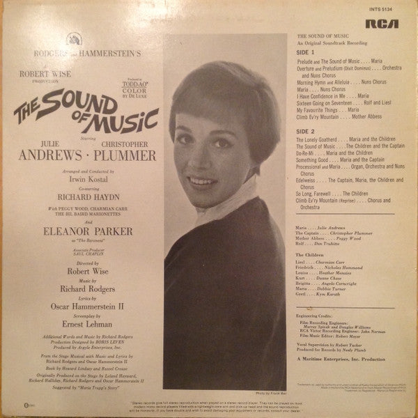 Rodgers And Hammerstein* / Julie Andrews, Christopher Plummer, Irwin Kostal : The Sound Of Music (An Original Soundtrack Recording) (LP, Album, RE)