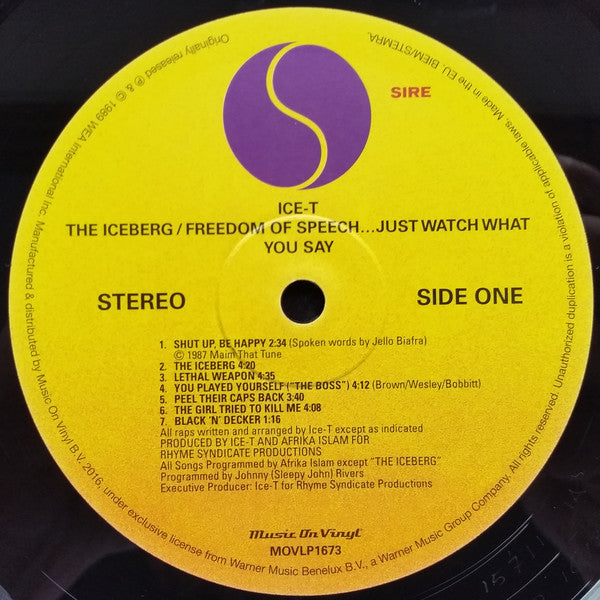Ice-T : The Iceberg (Freedom Of Speech... Just Watch What You Say) (LP, Album, RE, 180)