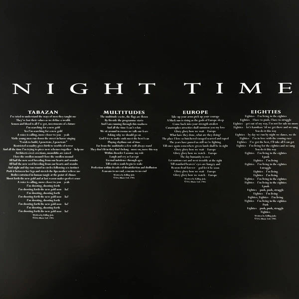 Killing Joke : Night Time (LP, Album, RE, RM, 180)