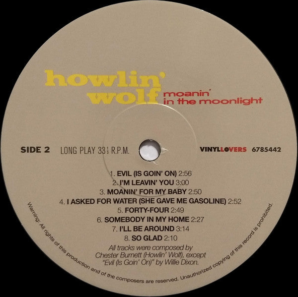 Howlin' Wolf : Moanin' In The Moonlight (LP, Album, Mono, Ltd, RE, 180)
