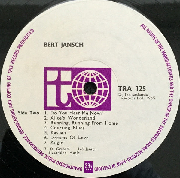 Bert Jansch : Bert Jansch (LP, Album, RP)