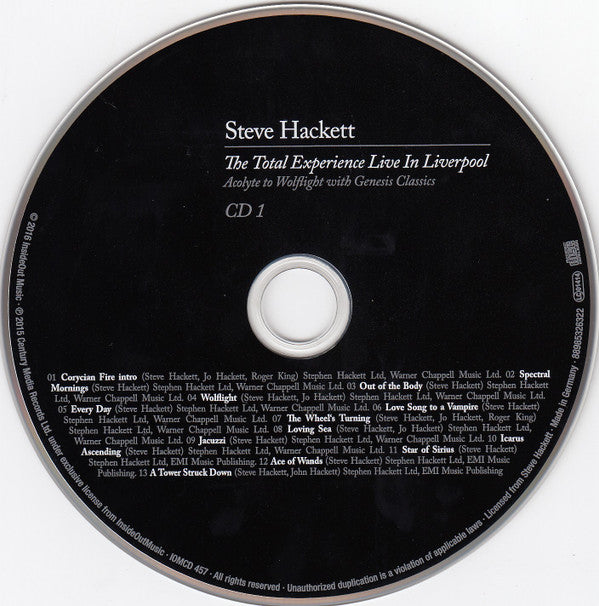 Steve Hackett : The Total Experience Live In Liverpool (Acolyte To Wolflight With Genesis Classics) (2xCD, Album + 2xDVD-V, Multichannel, NTSC + Dlx)