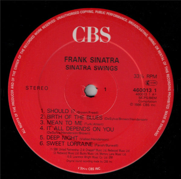 Sinatra* : Sinatra Swings (LP, Album, Comp)